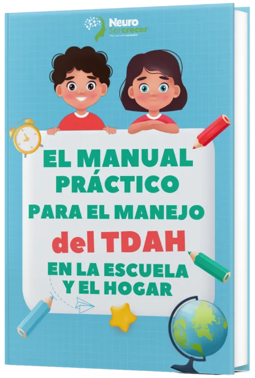 Mockup 3D del Manual Práctico para el Manejo del TDAH en la Escuela y el Hogar